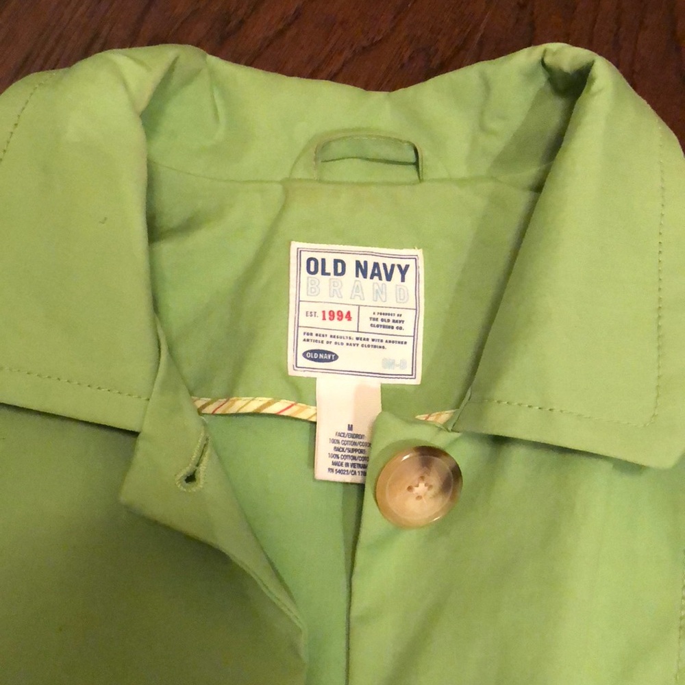 Old Navy Lime Green Single-Breasted Trench Coat - Picture 3 of 8